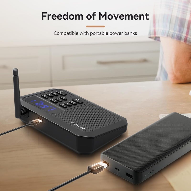 Retekess TH201 أنظمة الاتصال اللاسلكية للمنزل، اتصال داخلي بدون استخدام اليدين، مدى طويل 1 ميل، 22 قناة، VOX، رعاية في الوقت الحقيقي، مكالمة جماعية، أنظمة اتصال داخلي ثنائية الاتجاه في الوقت الحقيقي للمنزل، الأعمال - Image 4